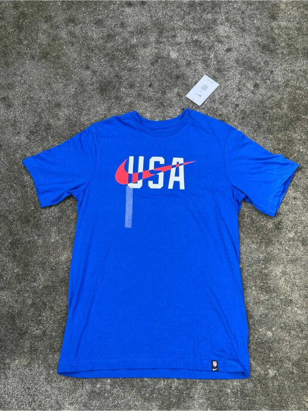 Nike Blue USA Graphic Short-Sleeve Tee with Red Swoosh